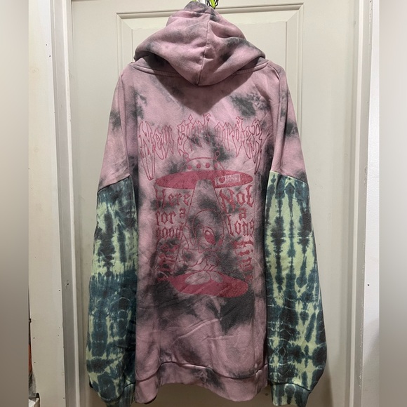Dolls Kill Tops - UFO Multi Tie-Dye Hoodie👽